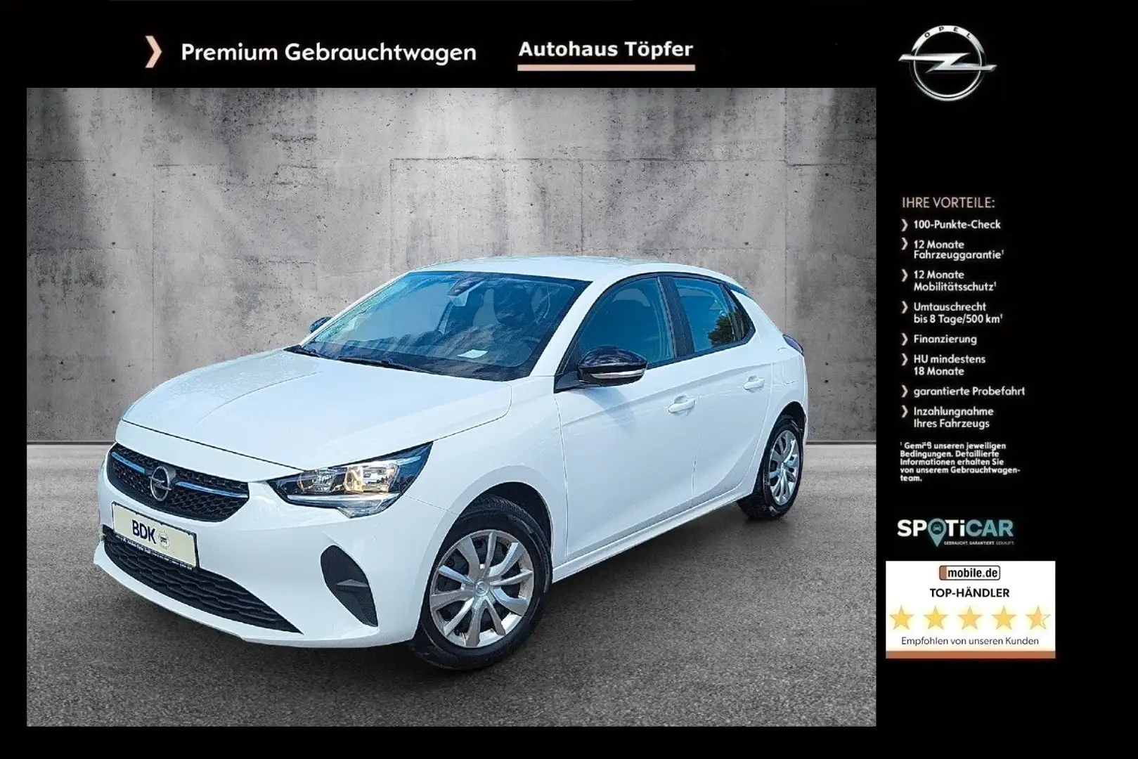 Opel Corsa F "Edition" Scheckheft/1-Hand/DAB-Radio/ Blanco - 1