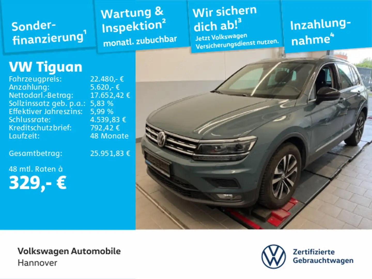 Volkswagen Tiguan 1.5 TSI DSG IQ.DRIVE Navi AHK HuD PDC ACC Blau - 1