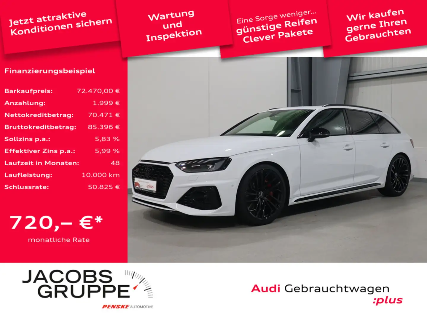 Audi RS4 Avant 2.9 TFSI quattro B&O*Pano*Matrix * Grau - 1