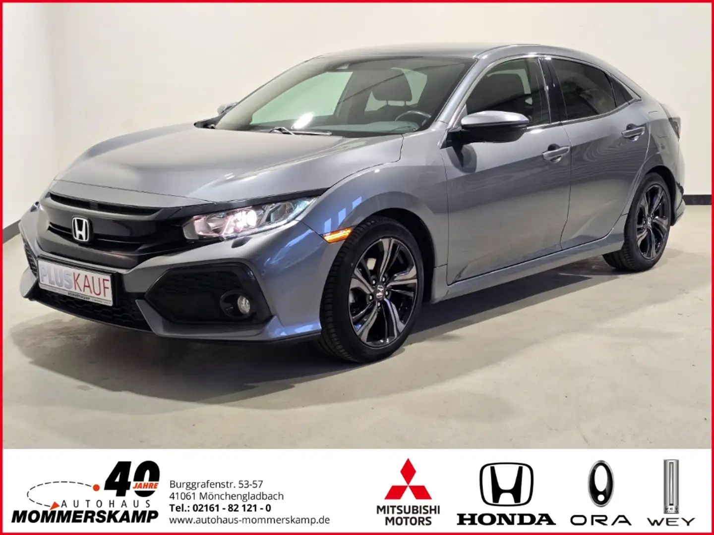 Honda Civic 1.0 Elegance Automatik+8-fach bereift+SitzHZG+Rück Grijs - 1