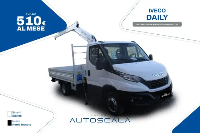 Iveco Daily 35C14HA8 Euro6E Hi-Matic Cassone Fisso + Gru