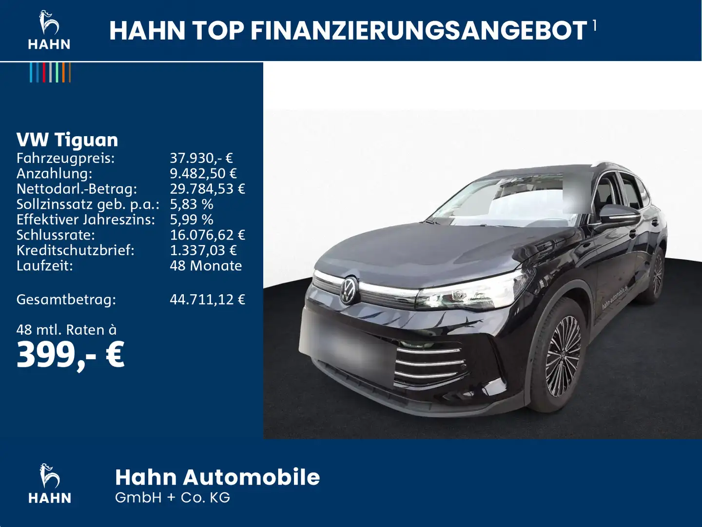 Volkswagen Tiguan 1.5eTSI DSG Elegance LED Navi AHK ACC APP Schwarz - 2