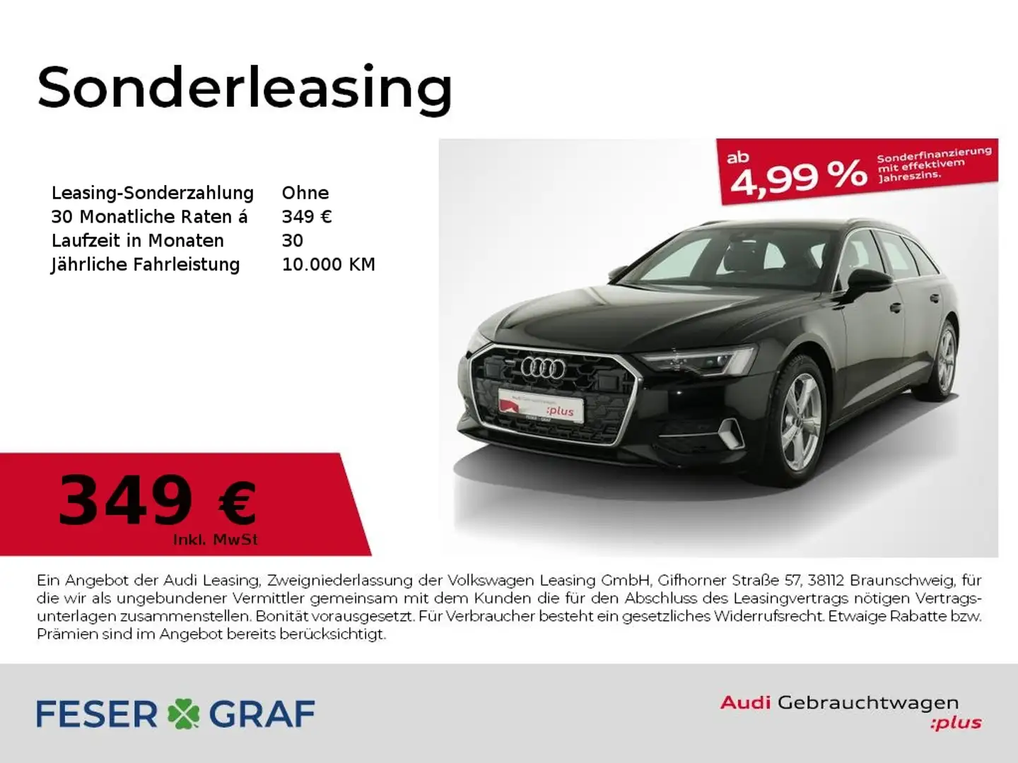 Audi A6 Avant advanced 45 TFSI quattro S tronic Vir.Cockpi Schwarz - 1