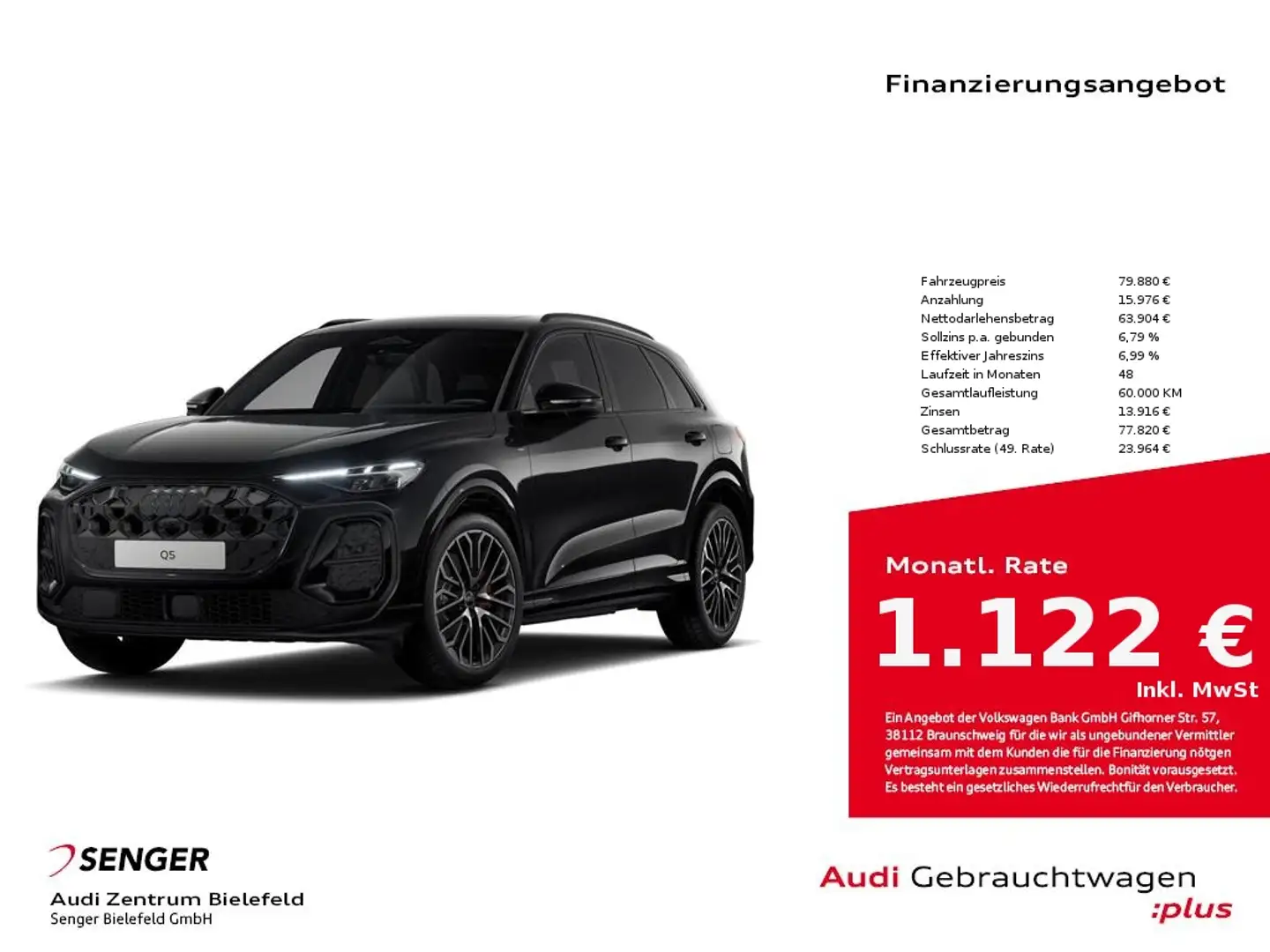 Audi Q5 SUV edition one mit Akzenten e-Hybrid Schwarz - 1