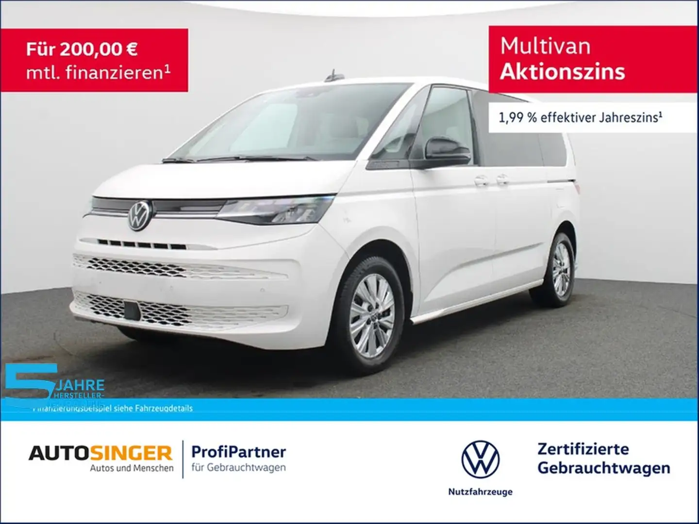Volkswagen T7 Multivan Life TDI DSG 7S *AHK*LED*ACC*NAV*SHZ Weiß - 1