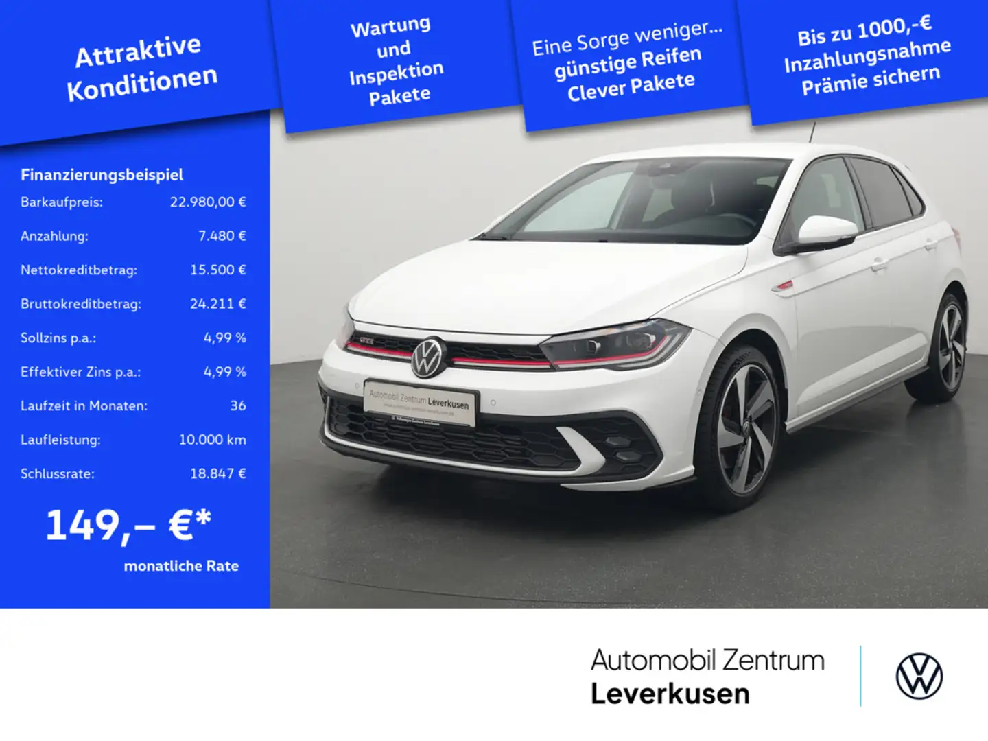 Volkswagen Polo GTI VIRT SHZ ACC CARPLAY MATRIX PDC Schwarz - 1