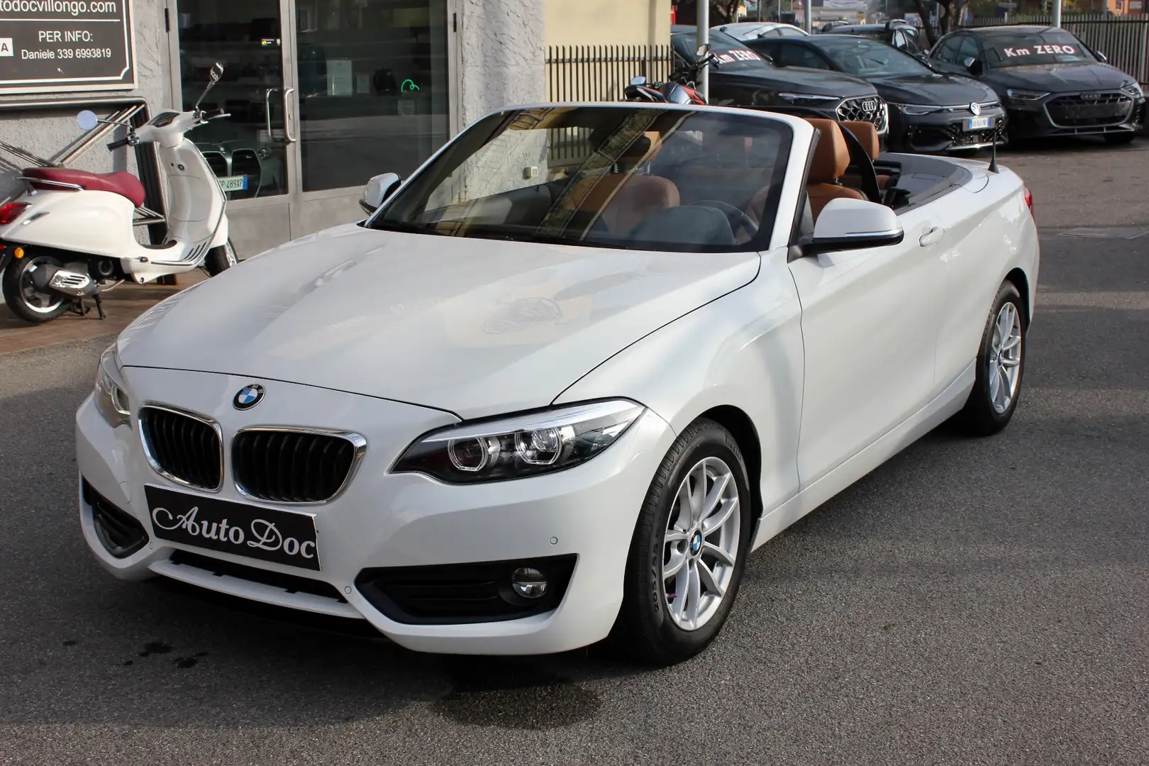 BMW 218 218i Cabrio STEPTRONIC INTERNI IN PELLE MARRONE FU Wit - 1