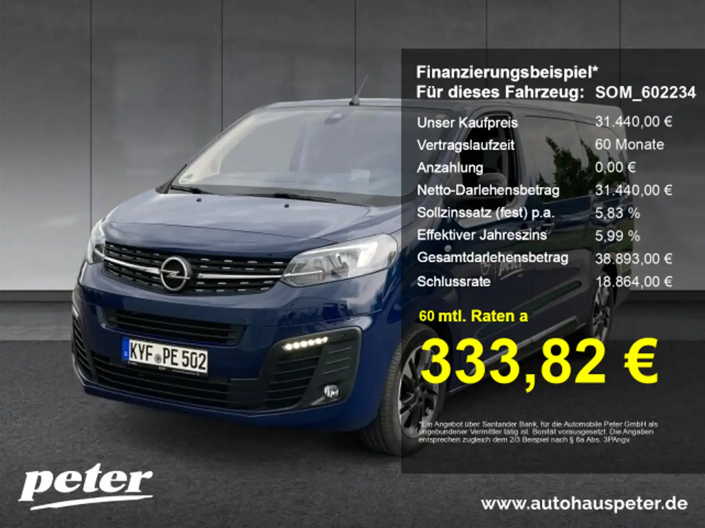Opel Zafira Life Zafira Life 2.0 D L Edition 8-Sitzer Klimaautomatik Navi (MW) Blau - 1