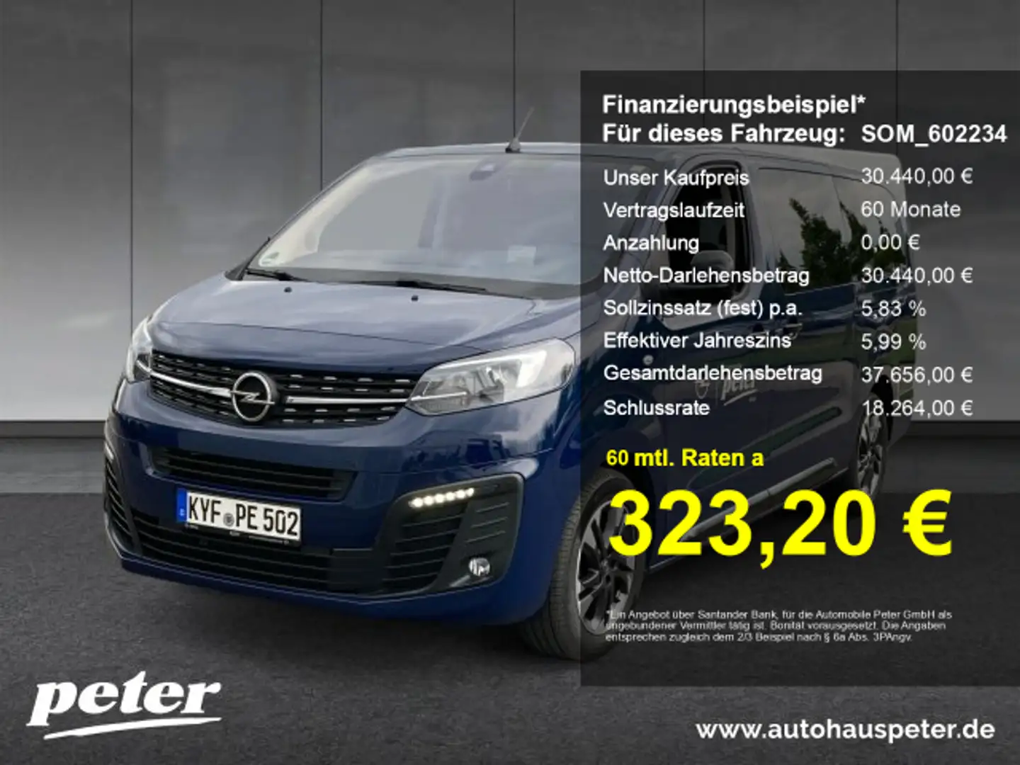 Opel Zafira Life Zafira Life 2.0 D L Edition 8-Sitzer Klimaautomatik Navi (MW) Blauw - 1