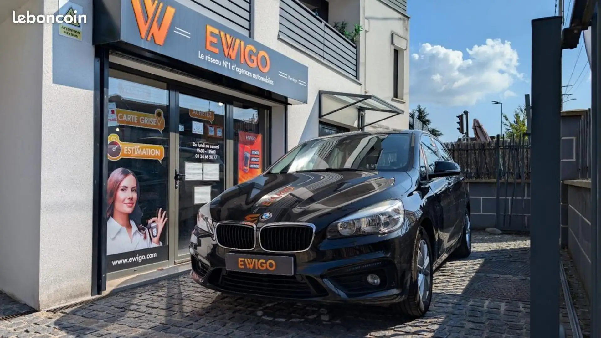 BMW 218 Serie ACTIVE-TOURER 2.0 218 D 150 LOUNGE BVA Zwart - 1
