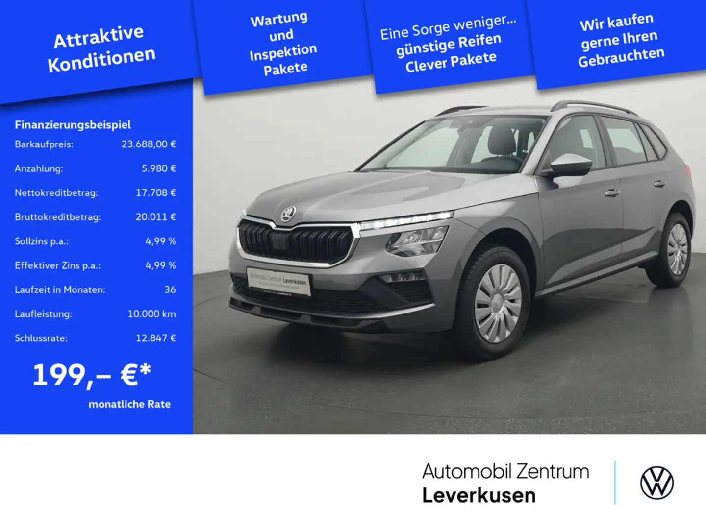 Skoda Kamiq Essence DSG VIRT LED SHZ CARPLAY PORT N Grau - 1