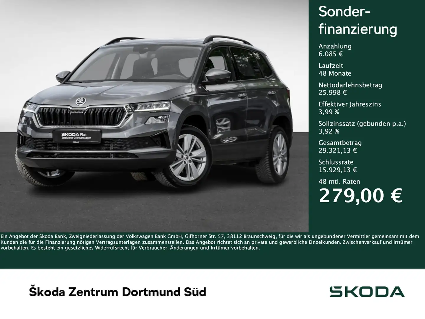 Skoda Karoq 1.5 SELECTION CAM ACC E-KLAPPE NAVI LM17 Gris - 1