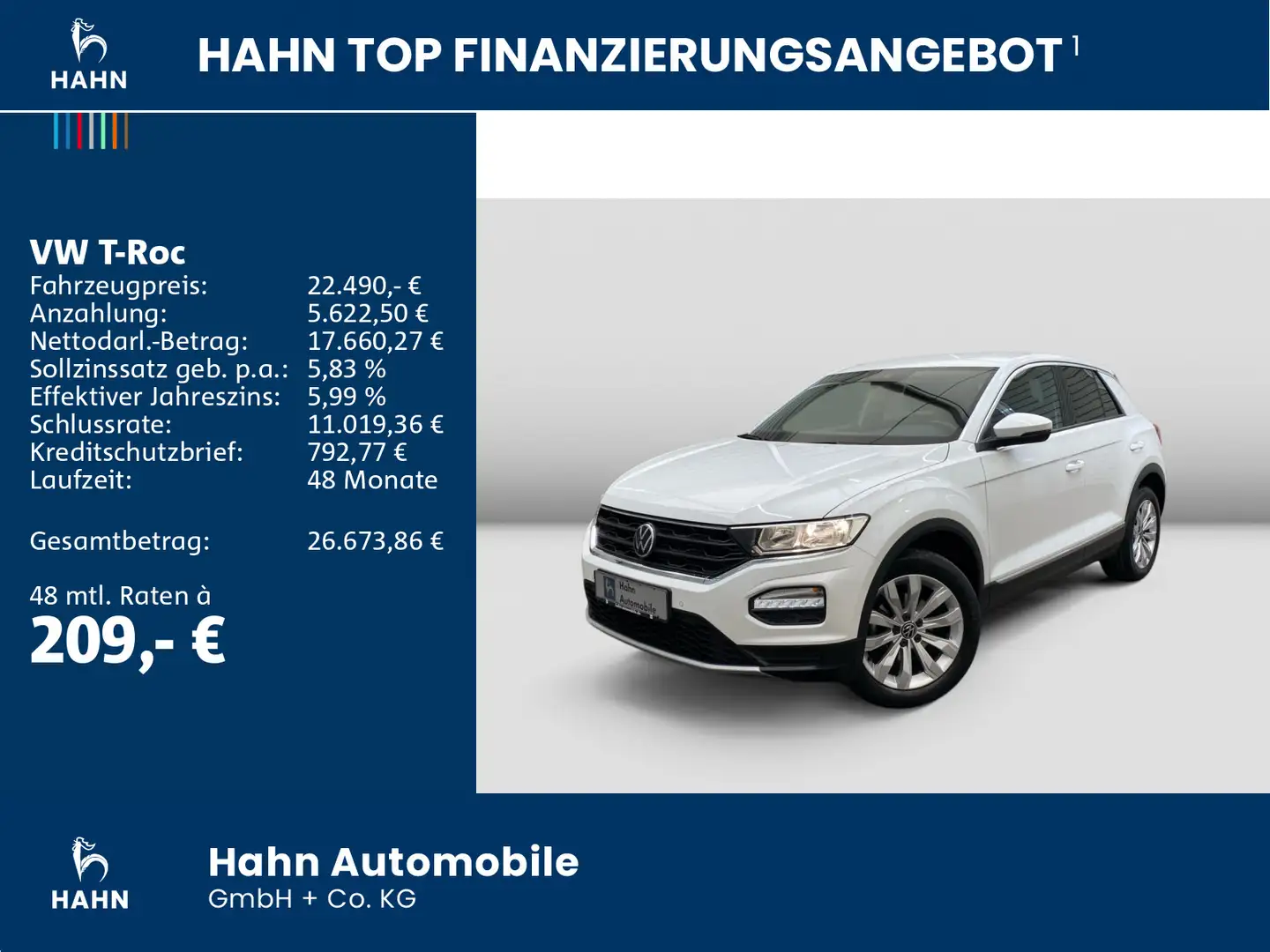 Volkswagen T-Roc 1.5 TSI DSG Sport Navi ACC Klima Weiß - 2
