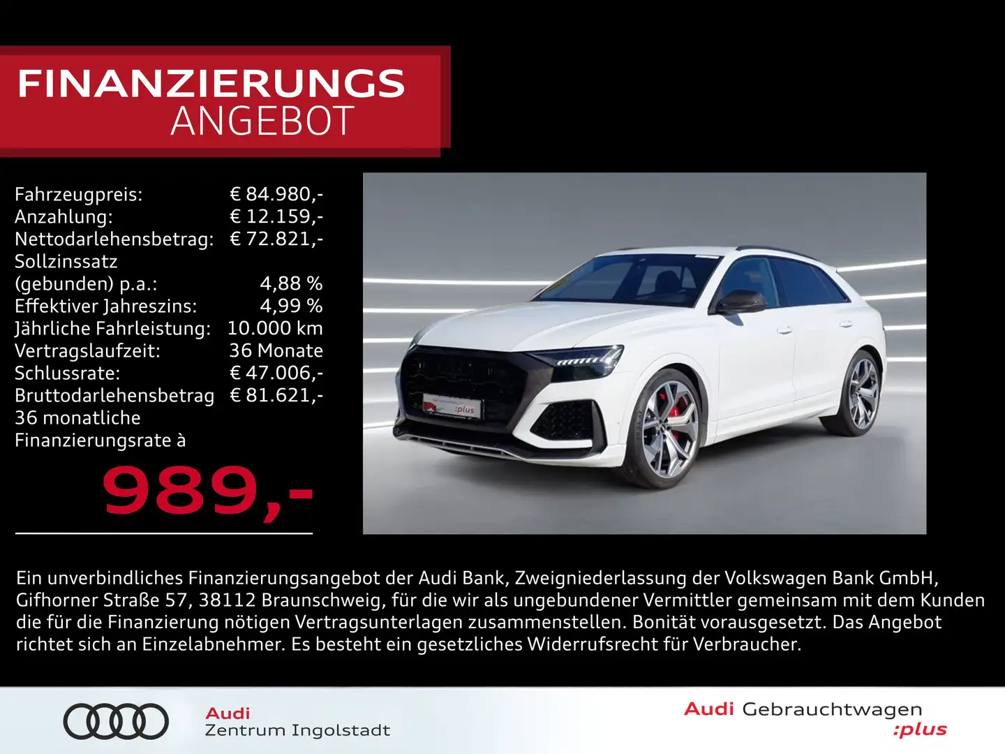 Audi RS Q8 HD-MATRIX Keramik RS-AGA 305km/h Carbon 23" Weiß - 1