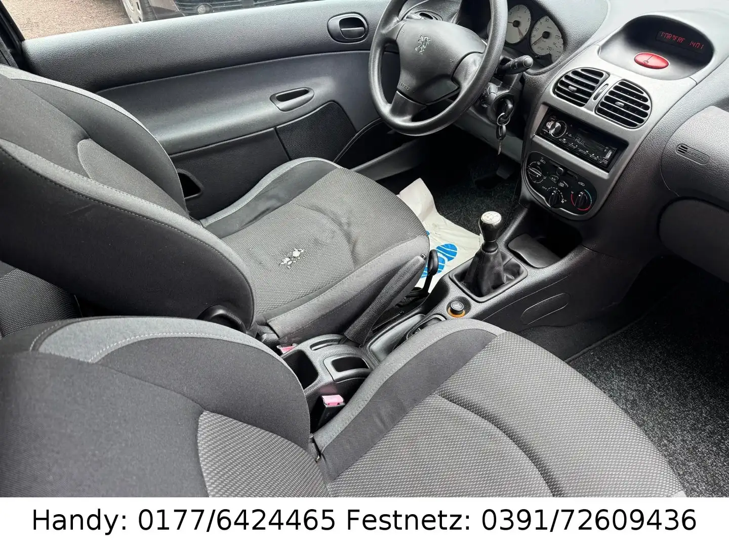 Peugeot 206 1.4 2.HAND/KLIMA/el.FH/ZV mit FB/ Schwarz - 2