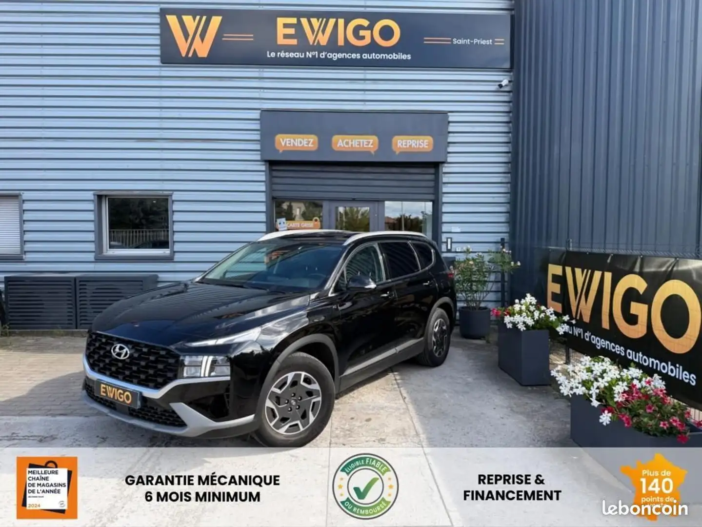 Hyundai SANTA FE 1.6 T-GDI 230ch HYBRID 7 Places Sièges chauffants  Noir - 1