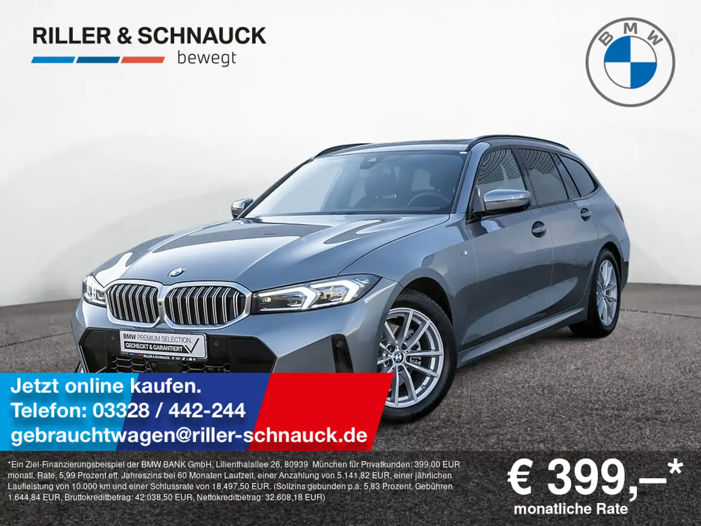 BMW 320 i Touring M-Sport PANO+HUD+ACC+360°KAM Grau - 1