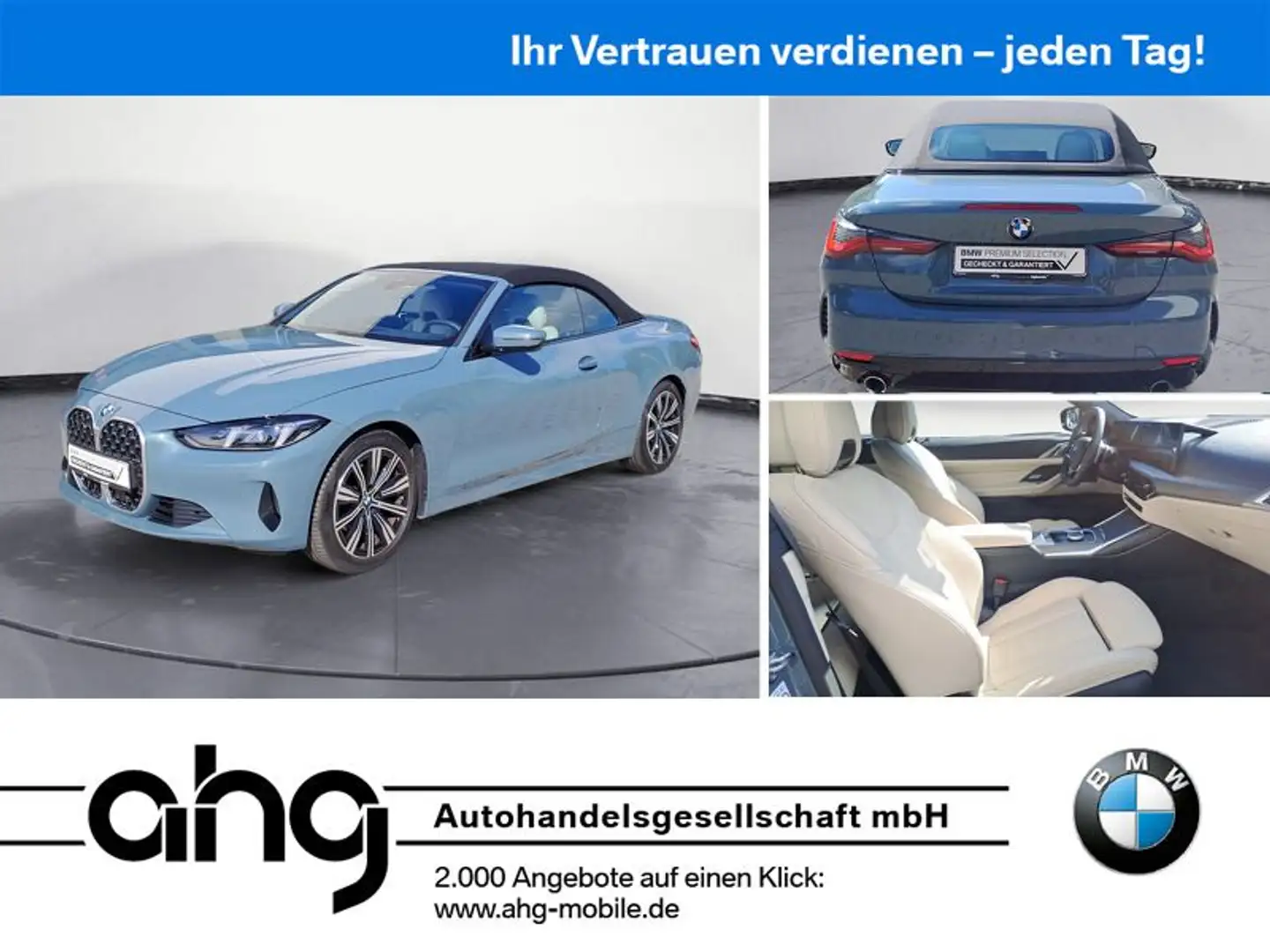 BMW 420 dA Cabrio AHK Nackwärmer ACC Harman/Kardon Sp Grün - 1