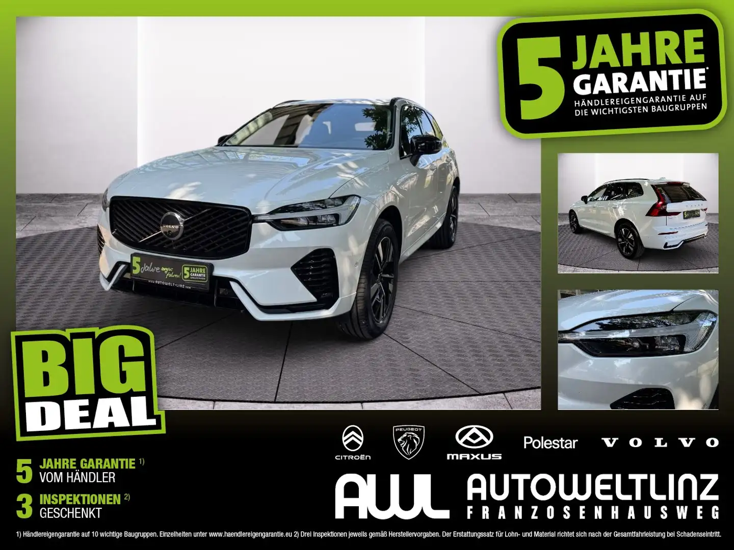 Volvo XC60 B5 Mild Hyb. Plus Dark ACC+LED+Navi+SHZ+360 Weiß - 1