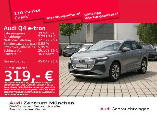 Audi Q4 e-tron 45 qu. Pano/Navi+/Virtual