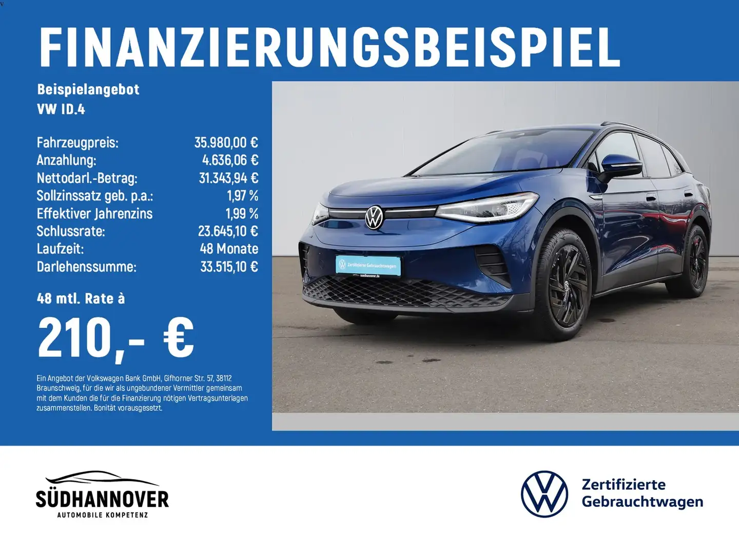 Volkswagen ID.4 Pro Performance AHK+NAVI+LED+SHZ+PDC+GRA Bleu - 2