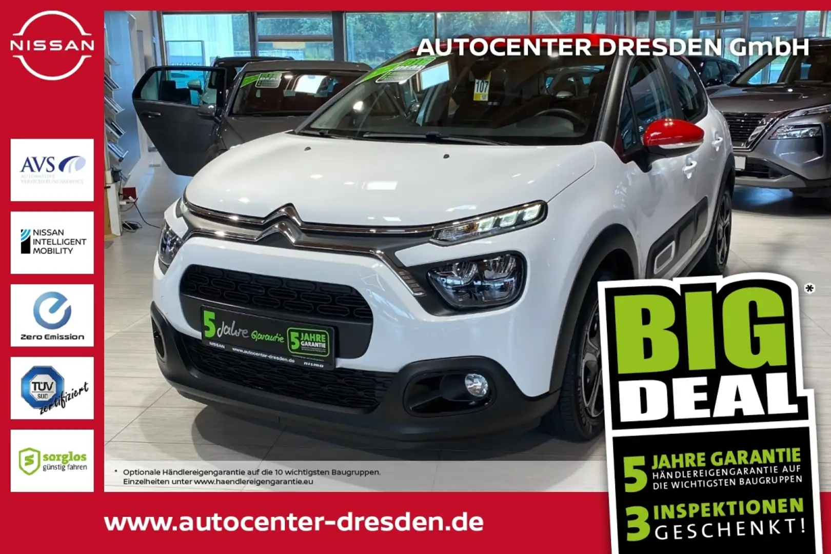 Citroen C3 1.2 PureTech 82/83 Shine Pack Navi SpurH PDC Weiß - 1