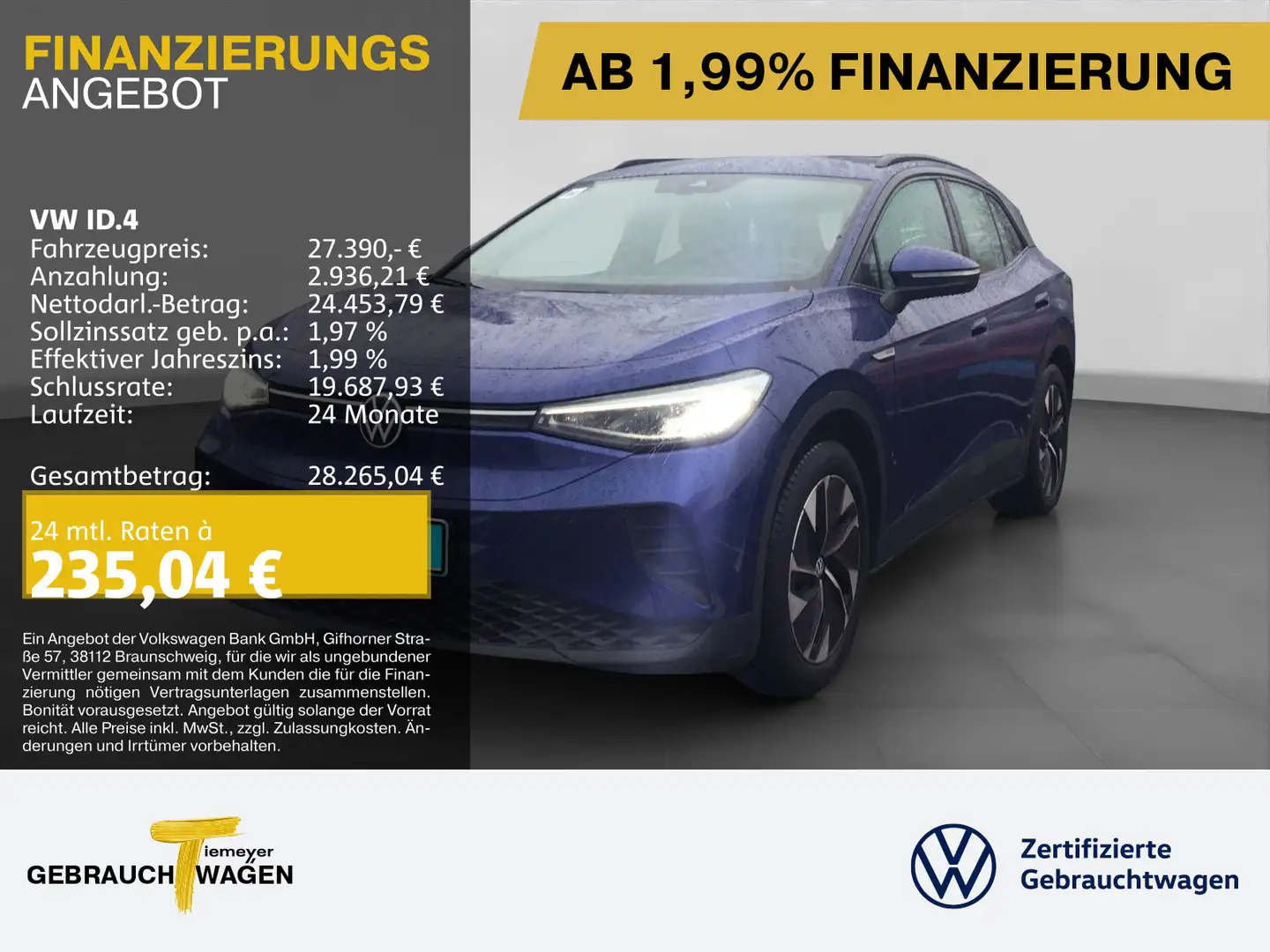 Volkswagen ID.4 PRO ALCANTARA ASSIST 360 WÄRMEPUMPE Blau - 1