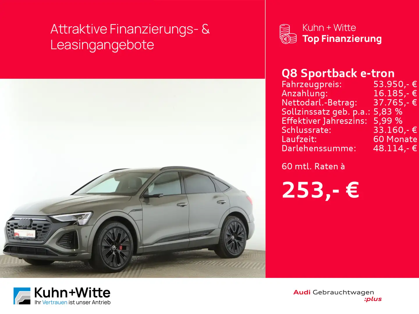 Audi Q8 e-tron 55 quattro S line *Pano*B&O* Gri - 1