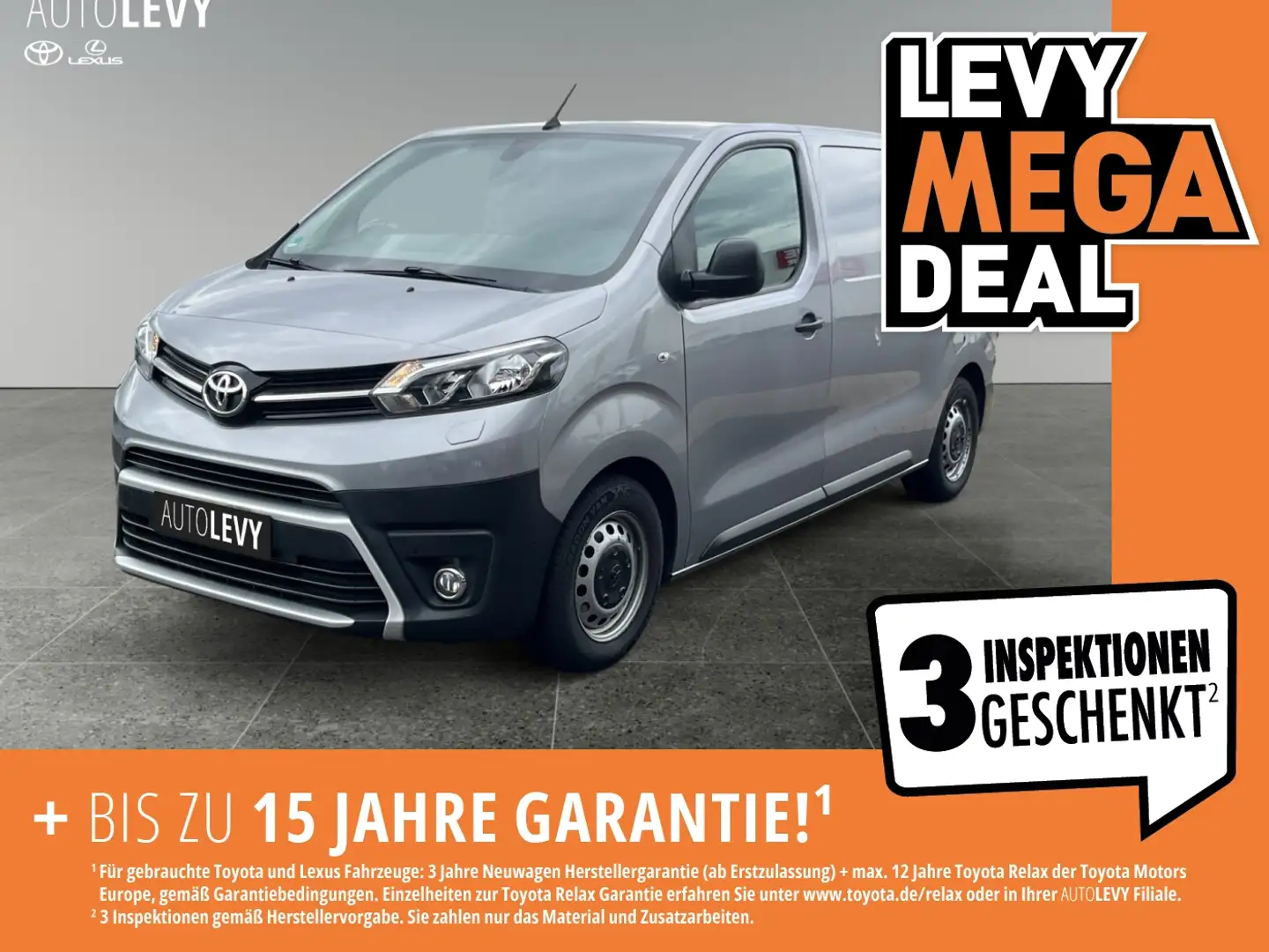 Toyota Proace 2.0D L1 Kasten *KLIMA*NAVI*RFK*PDC*WKR* Срібний - 1