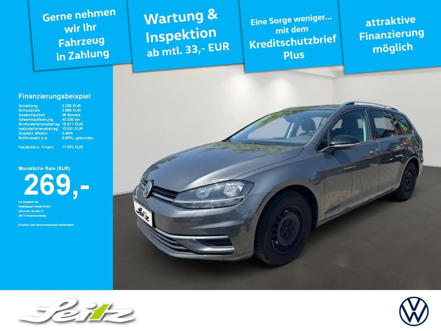 Volkswagen Golf Variant 1.0 TSI IQ.DRIVE LED. Einparkhilfe. Navi Gris - 1