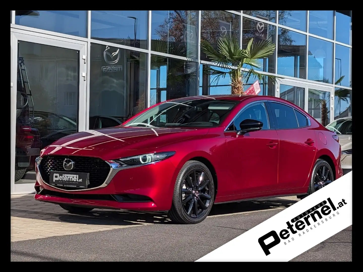 Mazda 3 G122 AT COM+ SO PR ST TE CarPlay DAB Leder Rood - 1