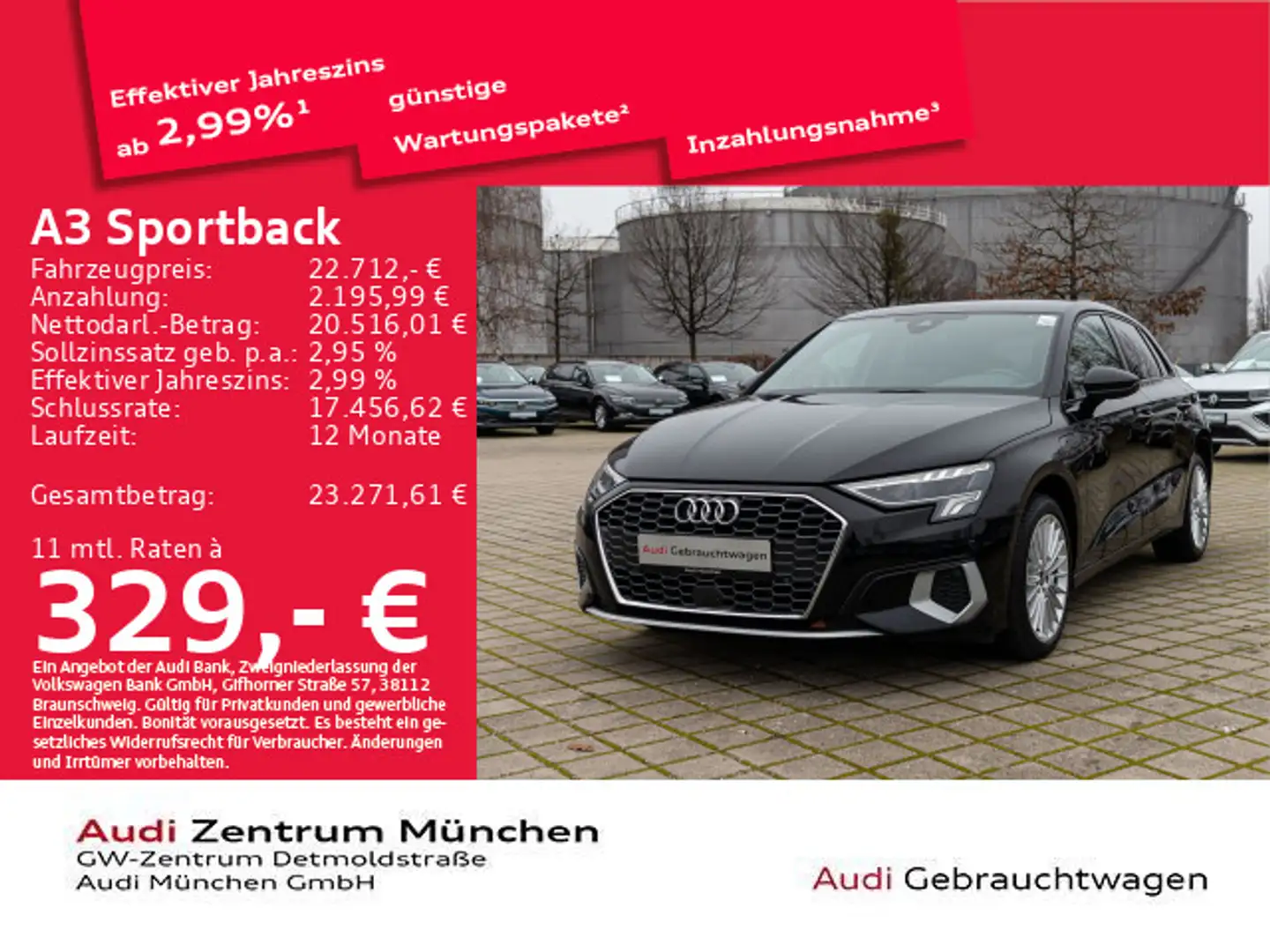 Audi A3 40 TFSI e S tronic advanced Navi+ Schwarz - 1