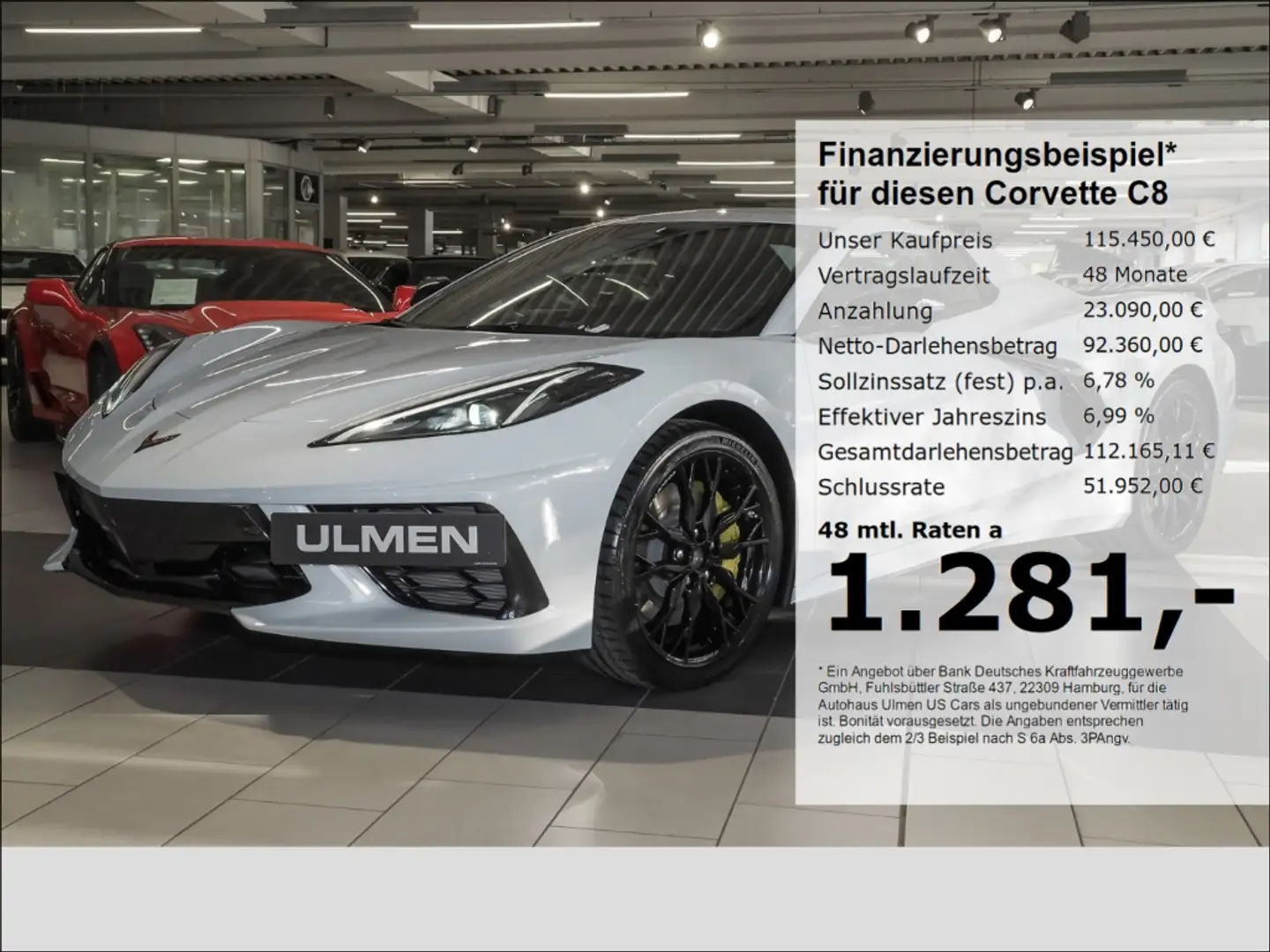 Corvette C8 Stingray Cabriolet 3LT Frontlift Vollausstattung Gri - 1