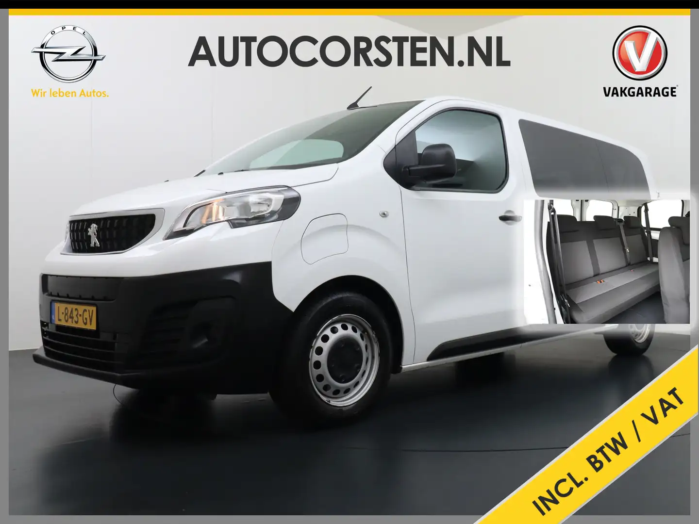 Peugeot e-Expert EV 50kWh 9-Persoons Airco Navi* Apple Carplay Andr Blanc - 1