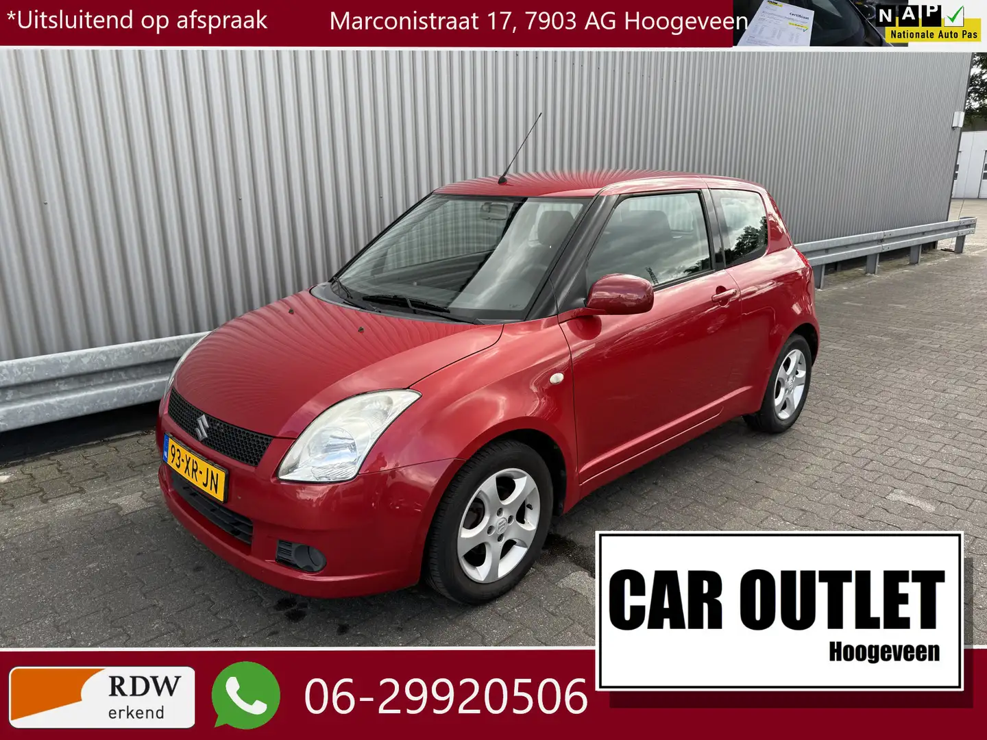 Suzuki Swift 1.3 Exclusive 122Dkm.NAP, AUTOMAAT, A/C, CC, LM, n Rood - 1