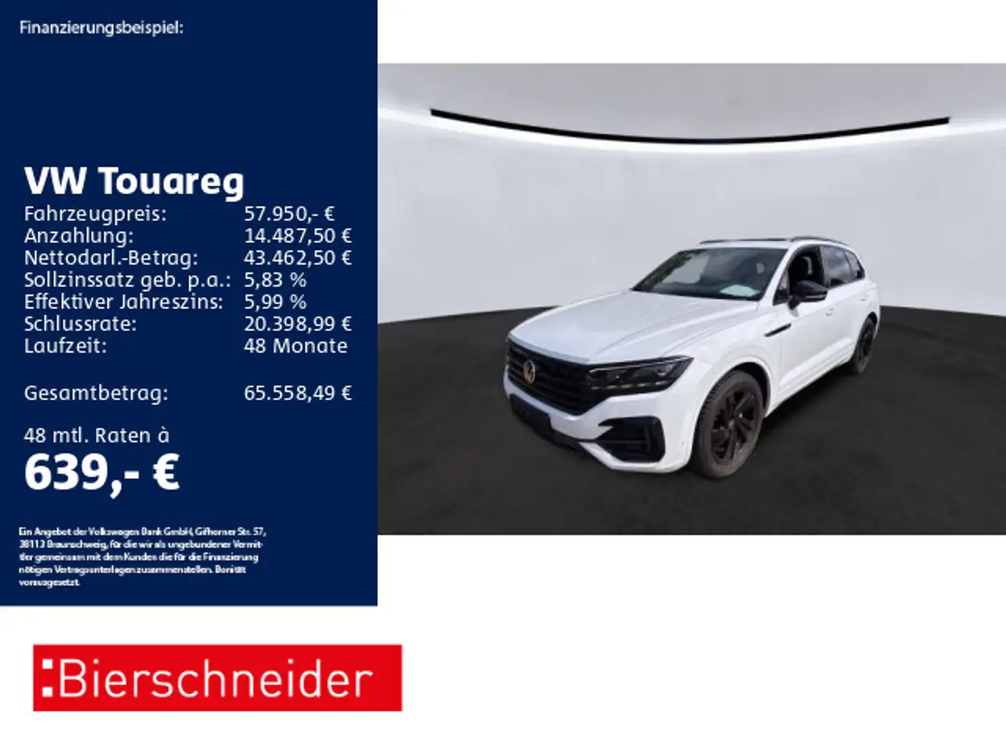 Volkswagen Touareg 3.0 TDI R-Line AHK PANO STAND 360 Weiß - 1