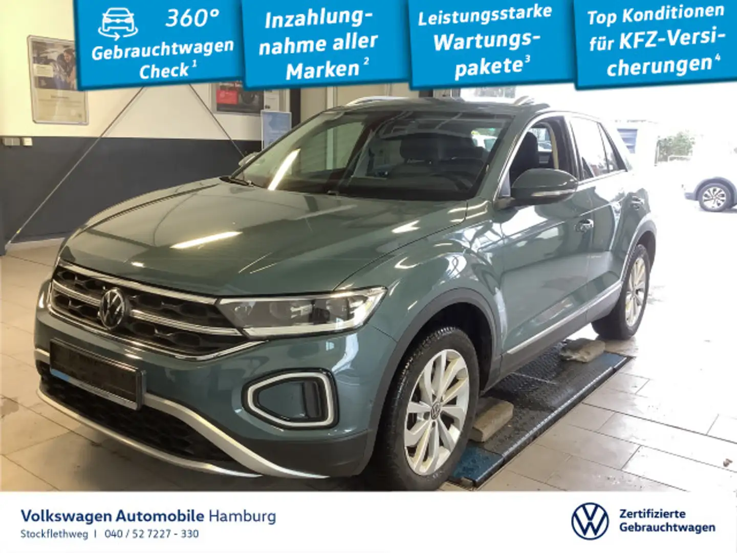 Volkswagen T-Roc 2.0 TDI Style 4M DSG Pano Navi Standhzg Blau - 1