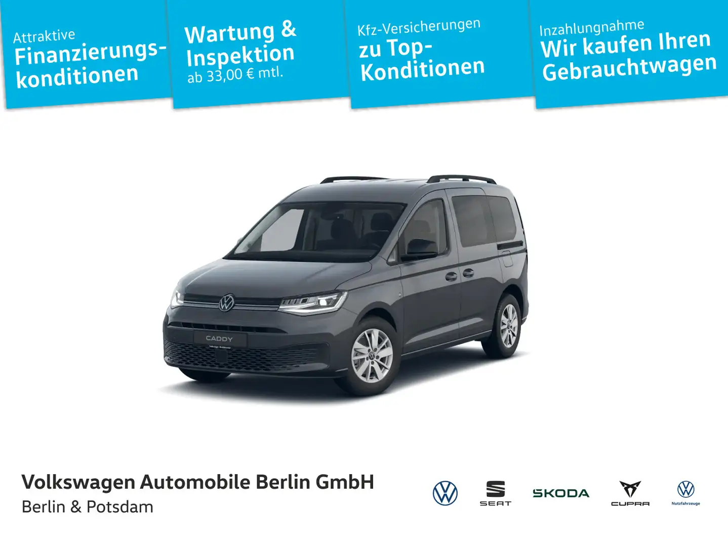 Volkswagen Caddy 2.0TDI DSG LIFE KR STHZG NAVI AHK LED Grau - 1
