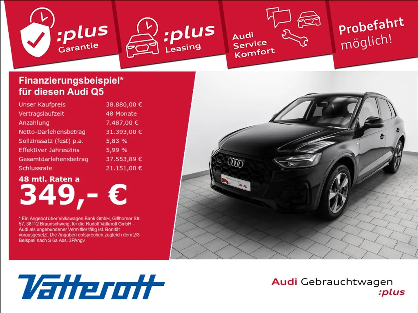Audi Q5 45 TFSI quattro S line Navi Kamera Leder Schwarz - 1