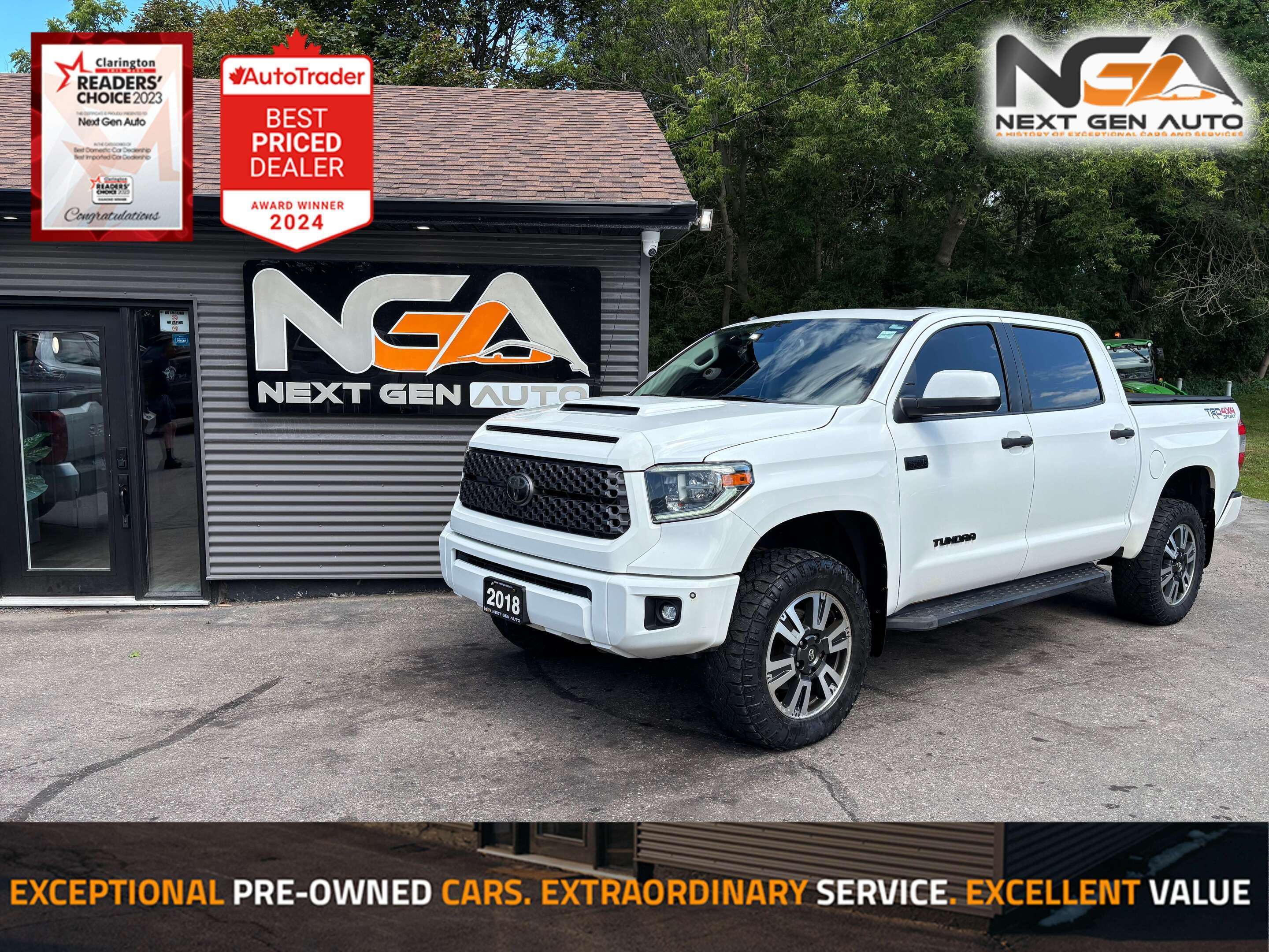 White 2018 Toyota Tundra Pickup Truck Four-Wheel Drive Automatic