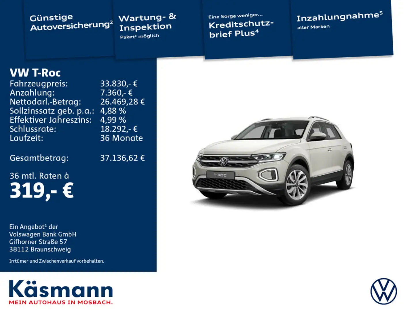 Volkswagen T-Roc Style 1.5TSI AHK IQ.DRIVE KAM Grau - 1