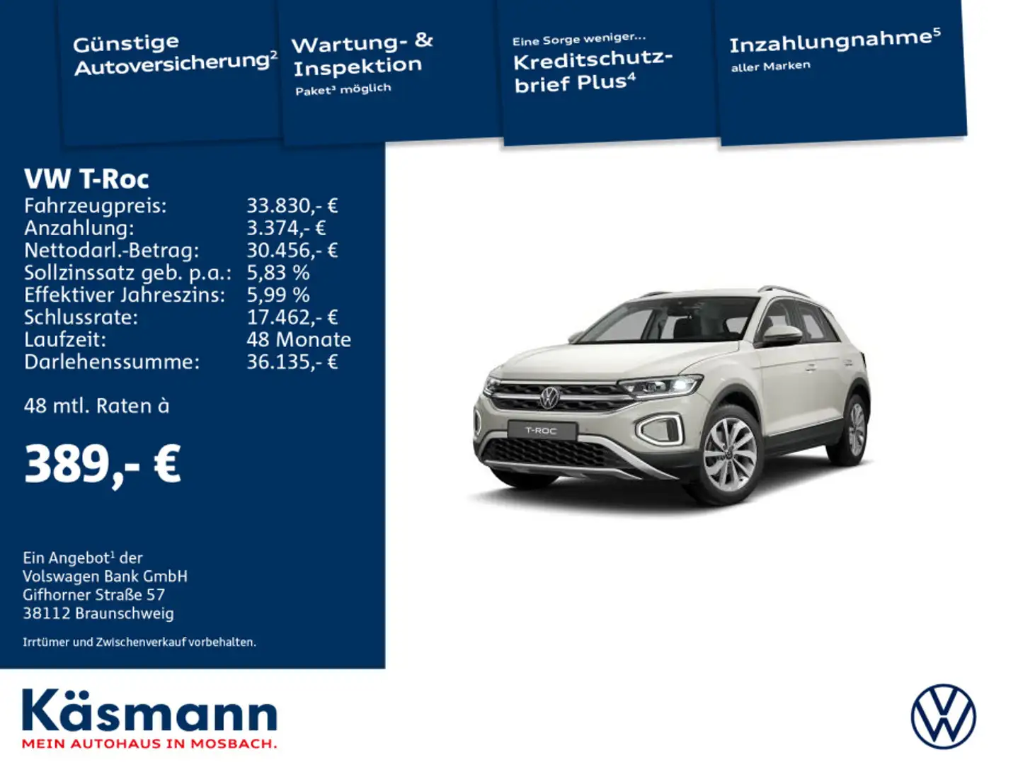 Volkswagen T-Roc Style 1.5TSI AHK IQ.DRIVE KAM Grau - 1
