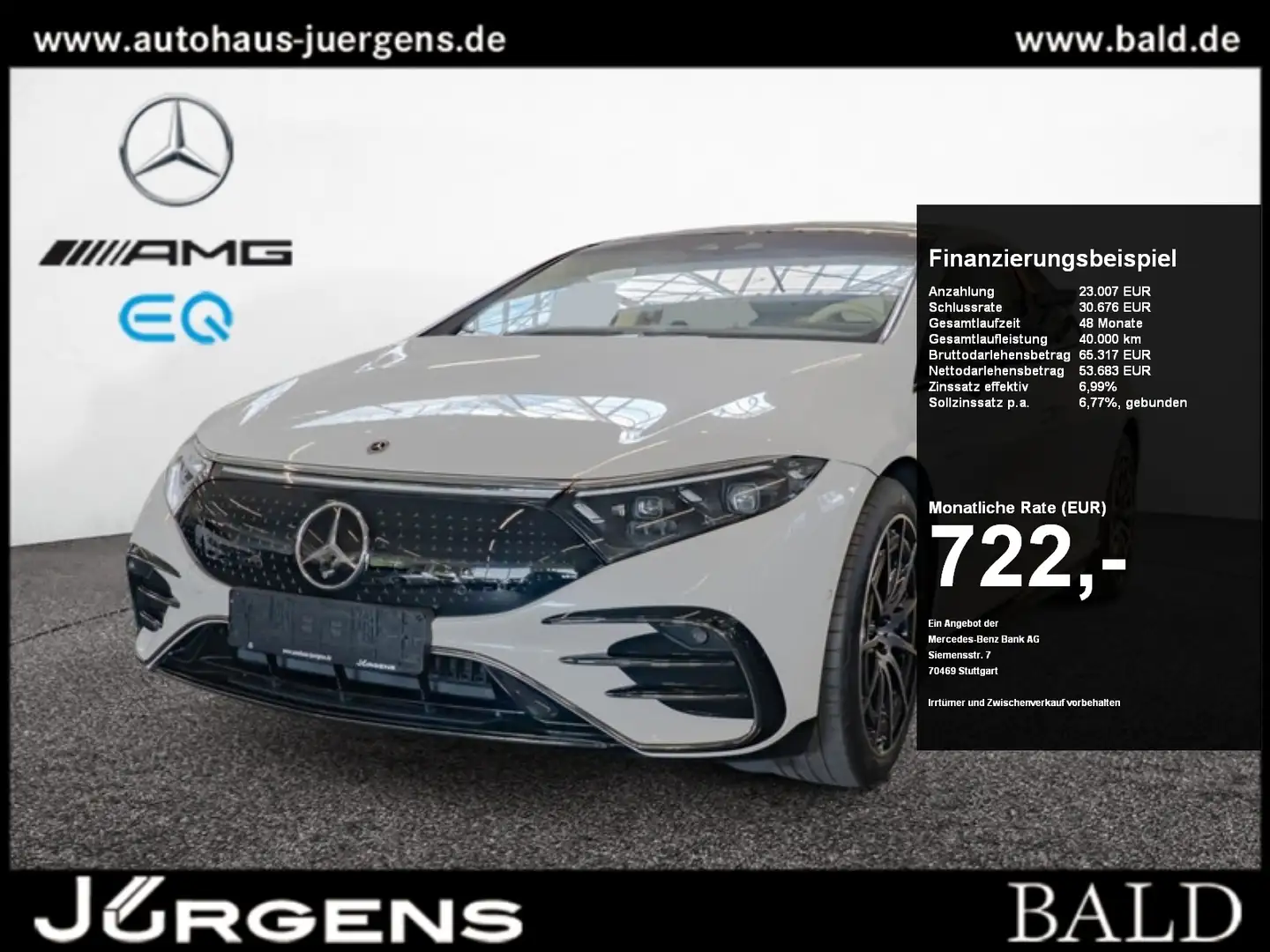 Mercedes-Benz EQS 450+ AMG-Sport/Pano/Burm/Night/Sitzklima/21" Bílá - 1