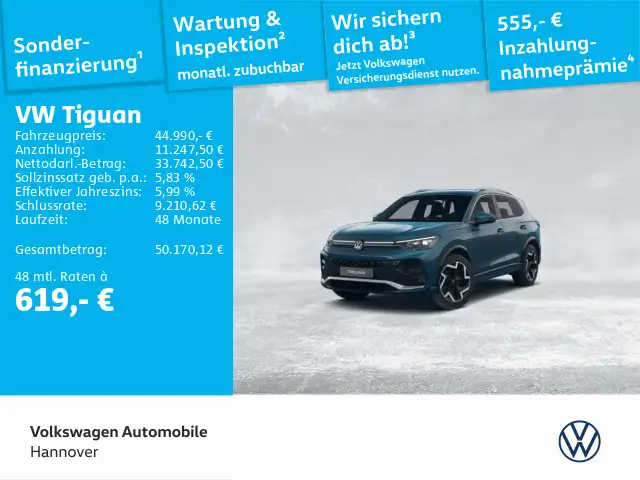 Volkswagen Tiguan 2.0 TDI DSG R Line DCC Kamera AHK ACC Dig