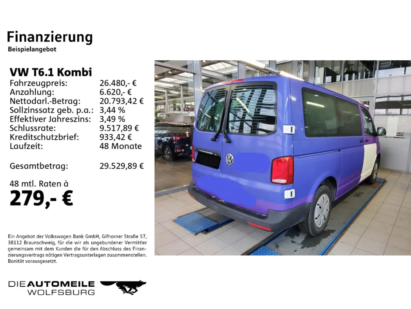 Volkswagen T6.1 Kombi KR 2.0 TDI Einparkhi/ZV Weiß - 2