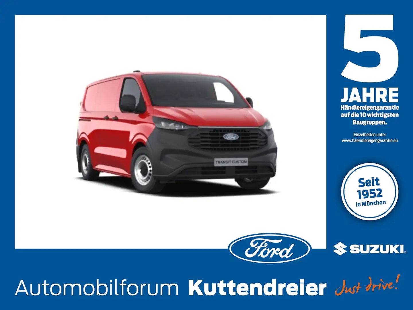 Ford Transit Custom Kasten 2.0 EcoBlue 280 L1 FWD Rouge - 1