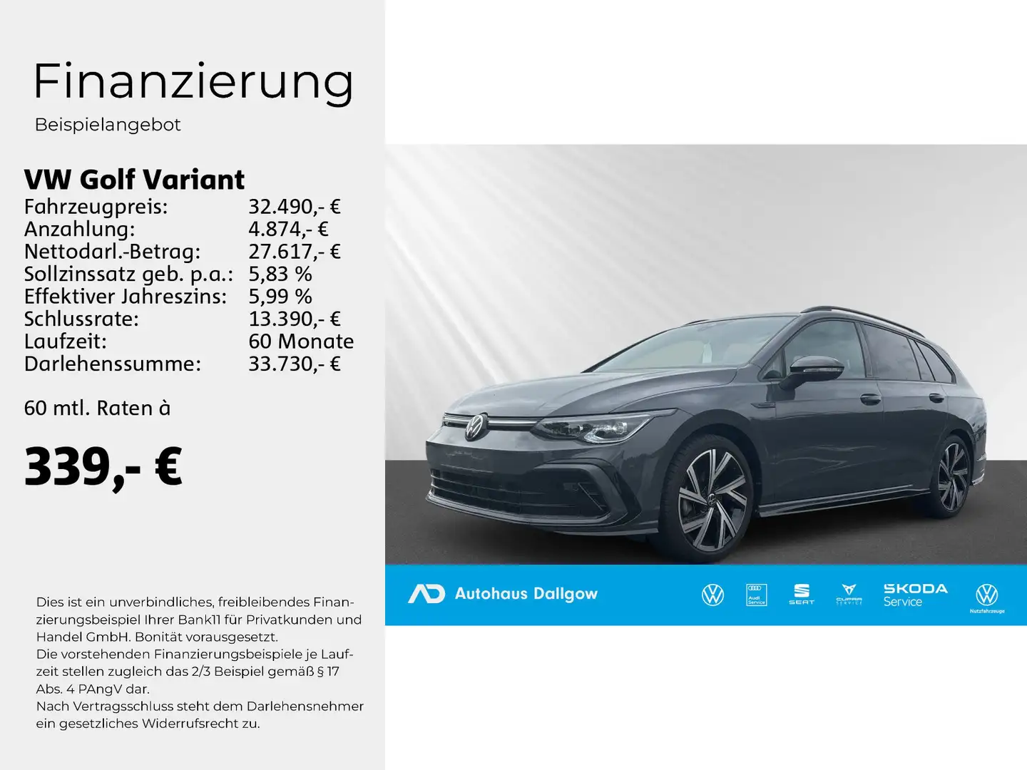 Volkswagen Golf Variant R-Line 1.5 l eTSI 130PS DSG+LED+PDC Grau - 2