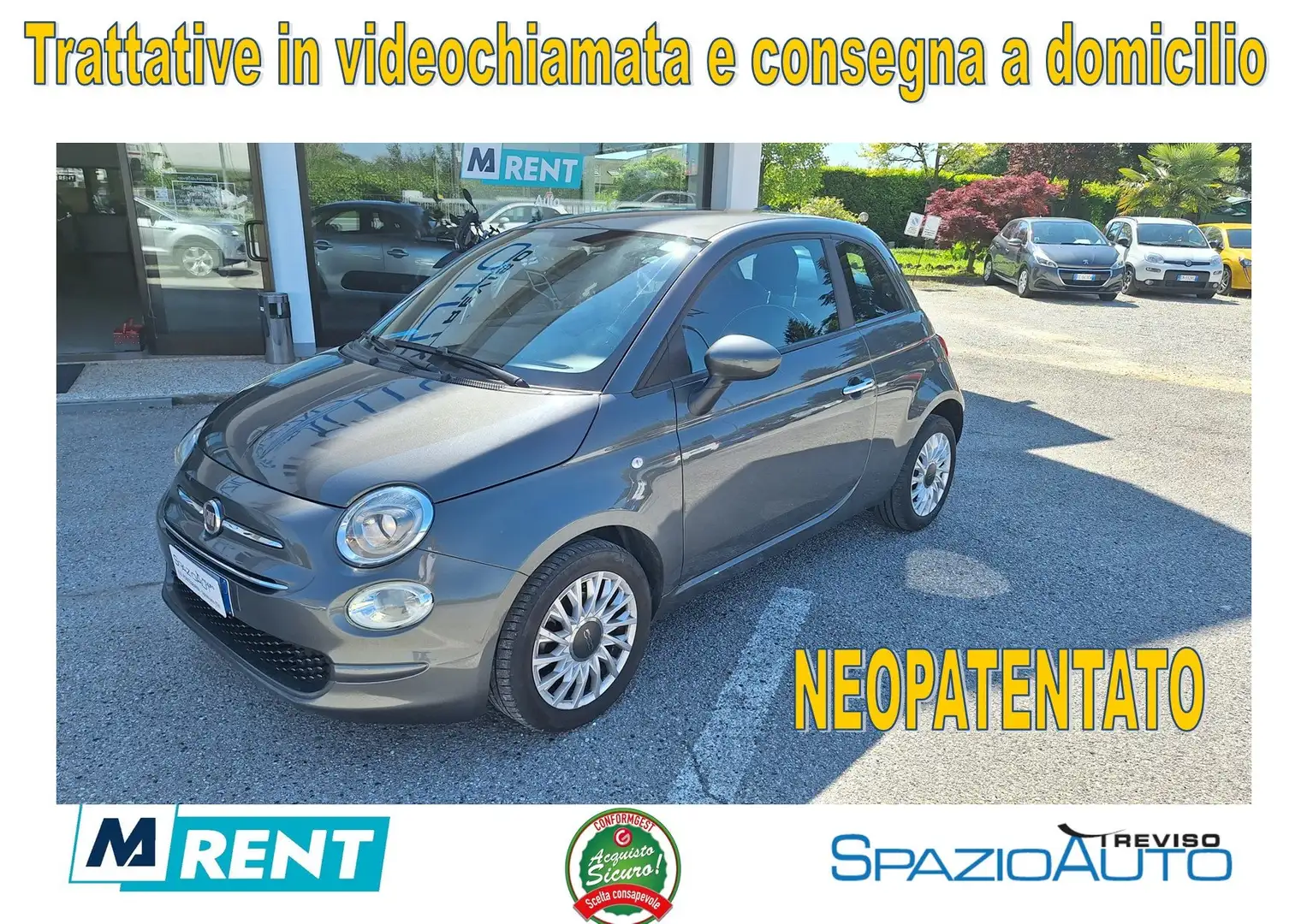 Fiat 500 500 1.0 hybrid  PROMO 60  /// PER NEOPATENTATO /// Grijs - 1
