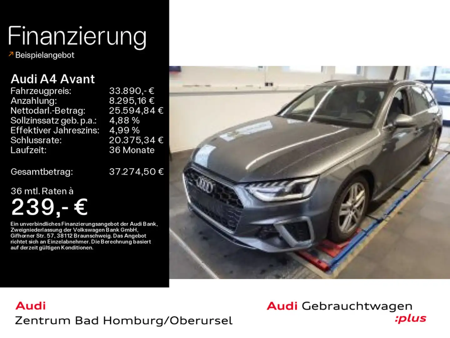 Audi A4 45 TFSI quattro S line*Navi*Matrix*Alu* Grau - 1