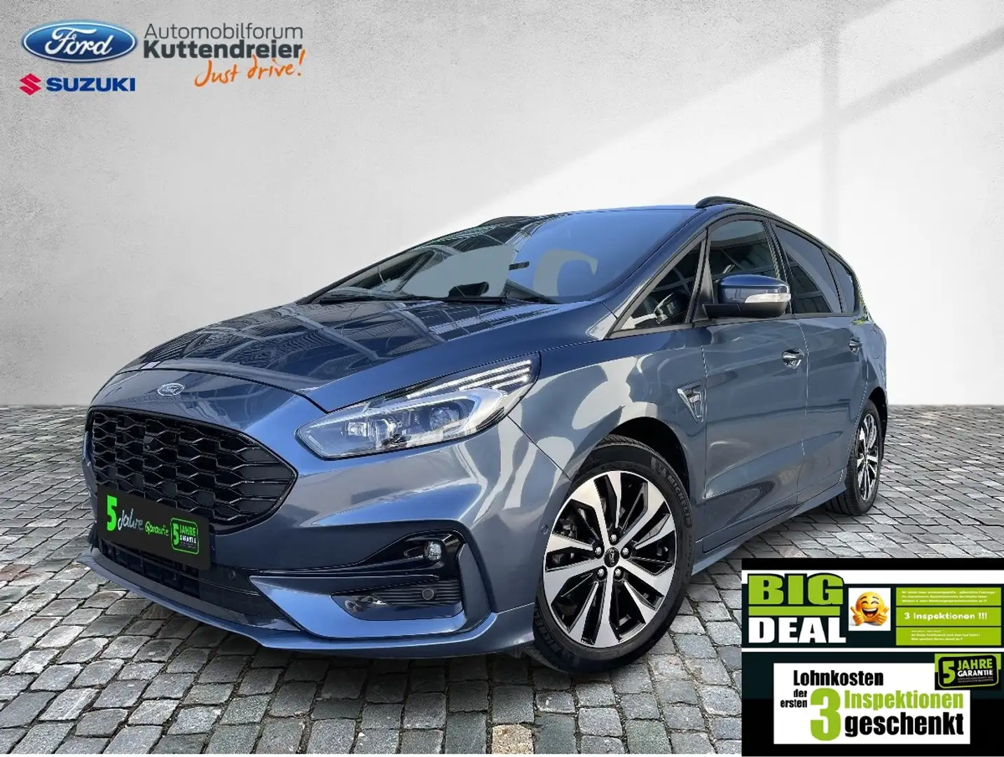 Ford S-Max ST-Line Voll-LED Navi 2xKamera ACC PDC SHZ Blauw - 1